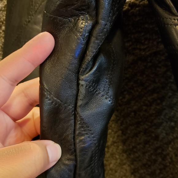 NAVARRE Italian Genuine Black Leather Belted Coat - Picture 8 of 8